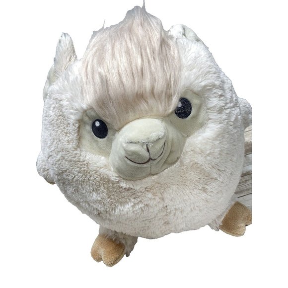 White/Cream Baby Lamb Round Soft Plush Stuffed Animal Teddy Bear - Picture 6 of 8